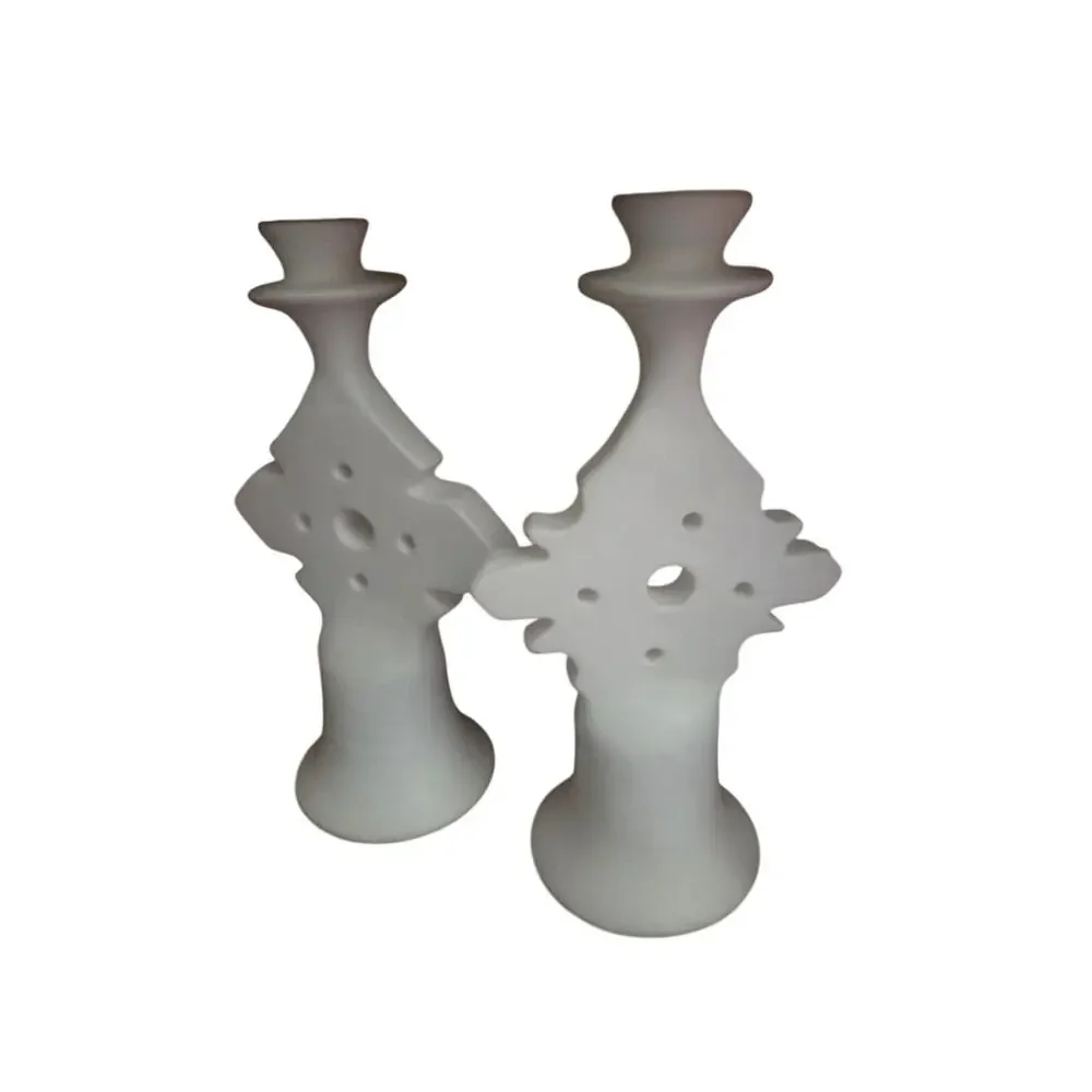Sergi Cross Candle| Handcrafted Safi Clay Pottery – Natural Pigments & Tradition